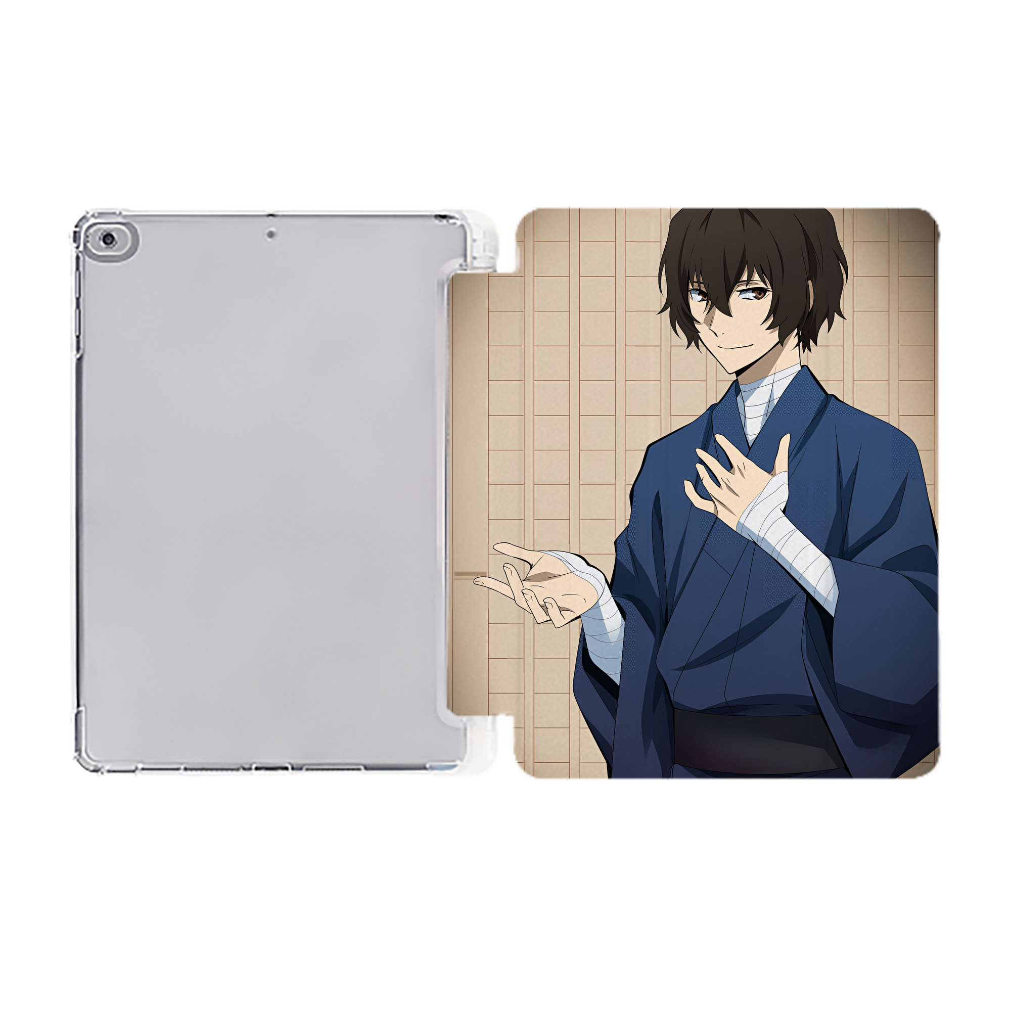 （画像用） 文豪ストレイドッグス Bungo Stray Dogs IPad ケース ペン収納付き 三つ折りスタンド PUレザー×シリコン 対応機種9.5/10.5/10.9インチ